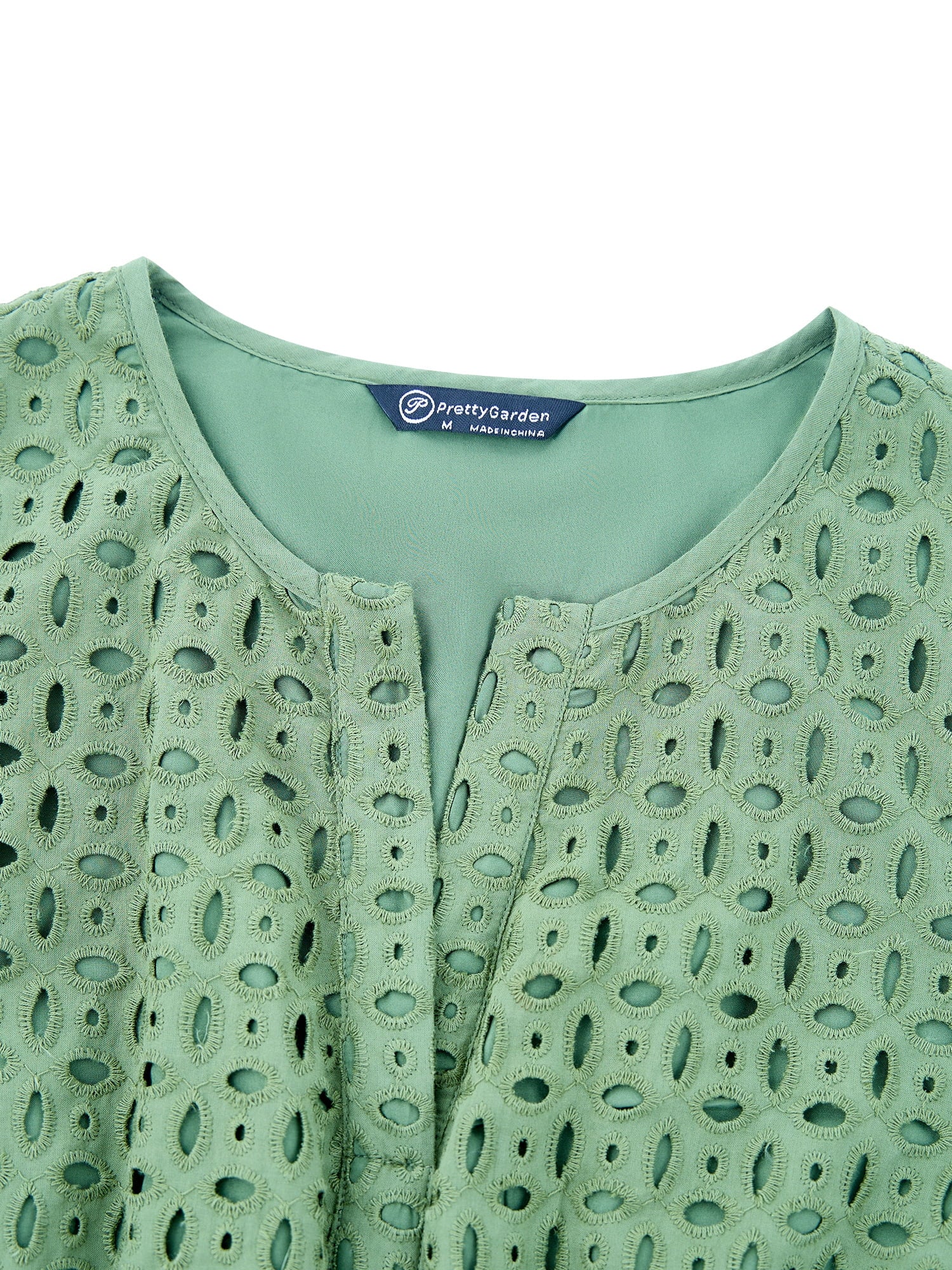 PRETTYGARDEN Women's Long Sleeve Eyelet Mini Dress, Sizes S-XXL